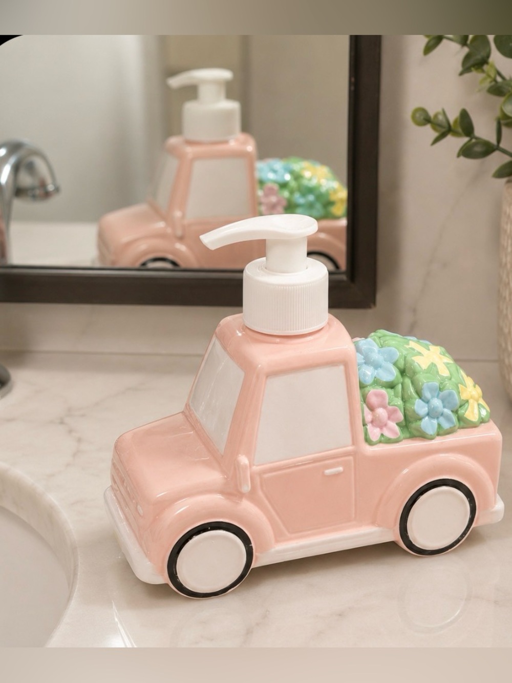 Floral Pink Soap Dispenser set of 3